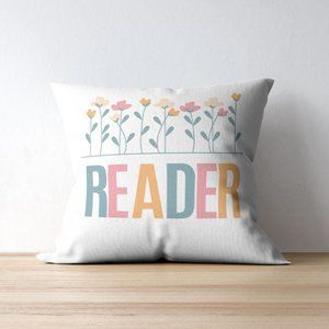 Cozy Decorative Pillowcase, "READER."